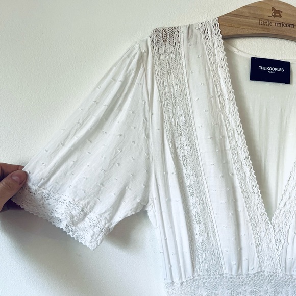 The Kooples Amazing White Lace Boho Prairie Wedding Dress Size 1 (XS) - Picture 10 of 15